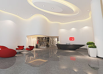 韓彩化妝品公司前臺接待廳設(shè)計